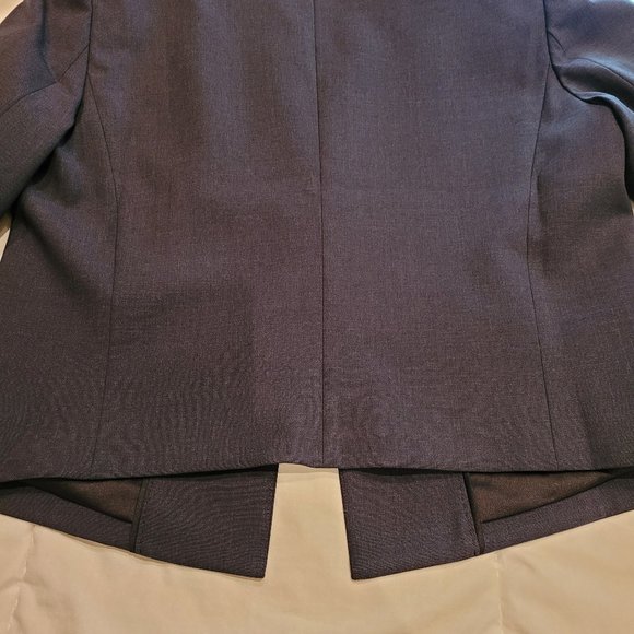 Elie Tahari Short Blazer, Navy with Leather - Picture 4 of 6